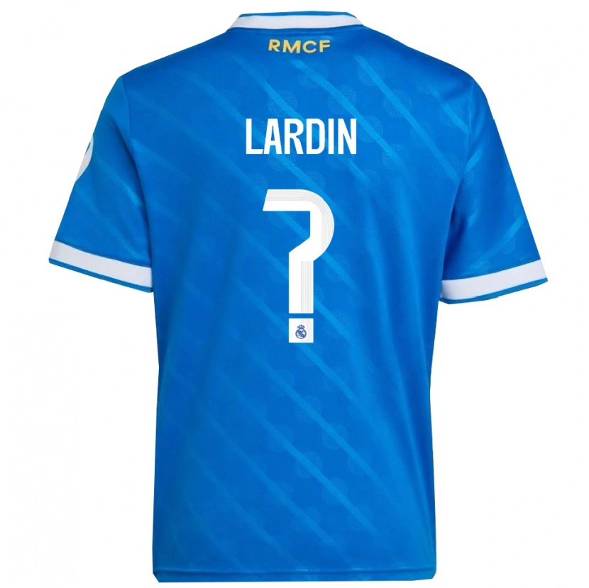 Danxen Niño Camiseta Carlos Lardin #0 Azul Blanco Equipación Tercera 2025/26 La Camisa