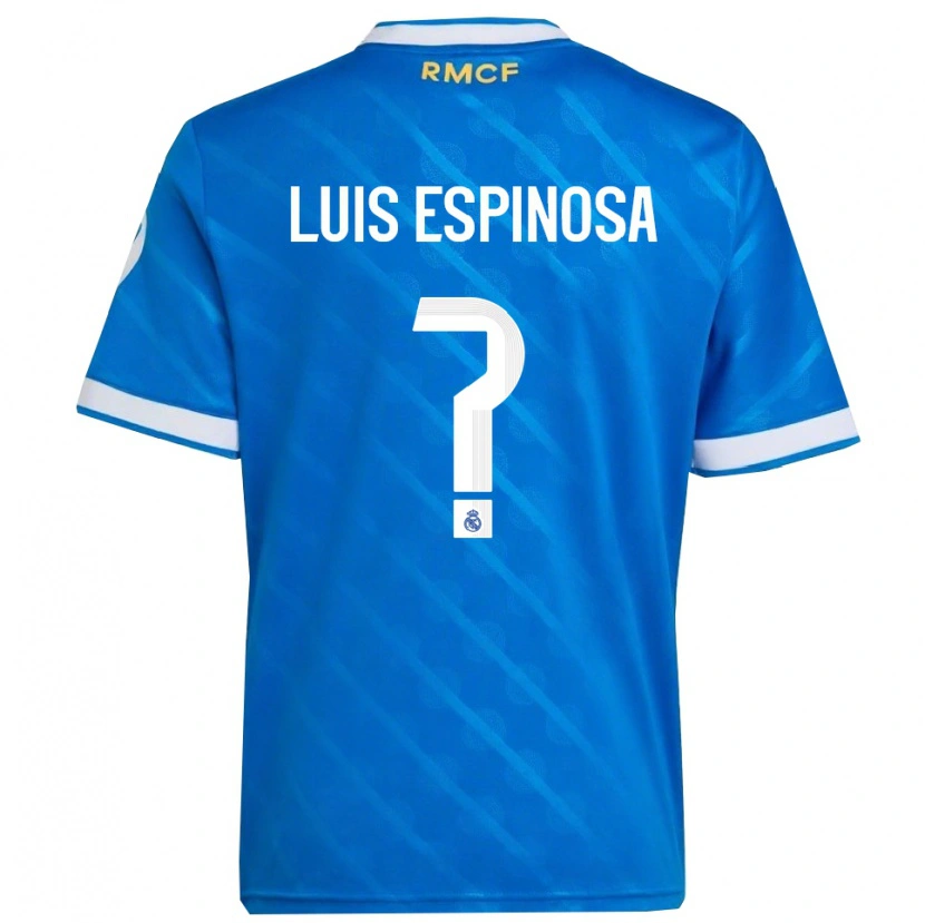 Danxen Niño Camiseta José Luis Espinosa #0 Azul Blanco Equipación Tercera 2025/26 La Camisa