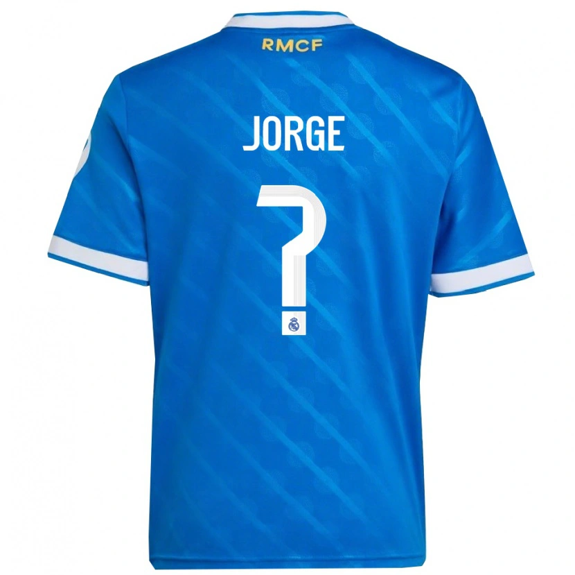 Danxen Niño Camiseta Jorge García #0 Azul Blanco Equipación Tercera 2025/26 La Camisa