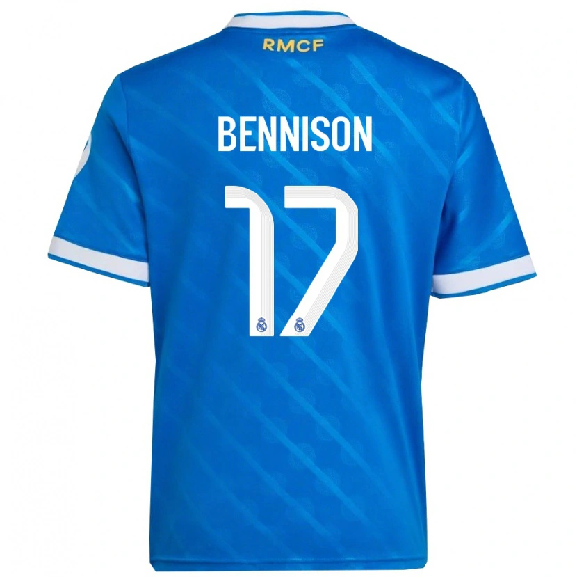 Danxen Niño Camiseta Hanna Bennison #17 Azul Blanco Equipación Tercera 2025/26 La Camisa