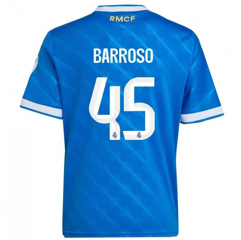 Danxen Niño Camiseta Jaime Barroso #45 Azul Blanco Equipación Tercera 2025/26 La Camisa