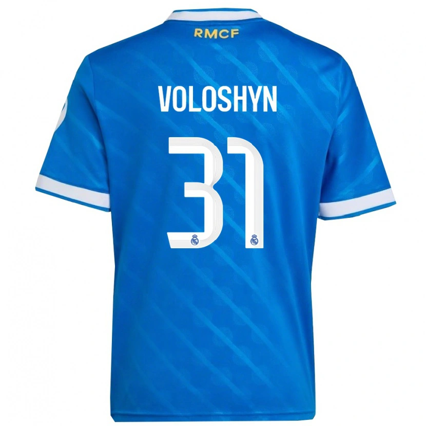 Danxen Niño Camiseta Ilya Voloshyn #31 Azul Blanco Equipación Tercera 2025/26 La Camisa