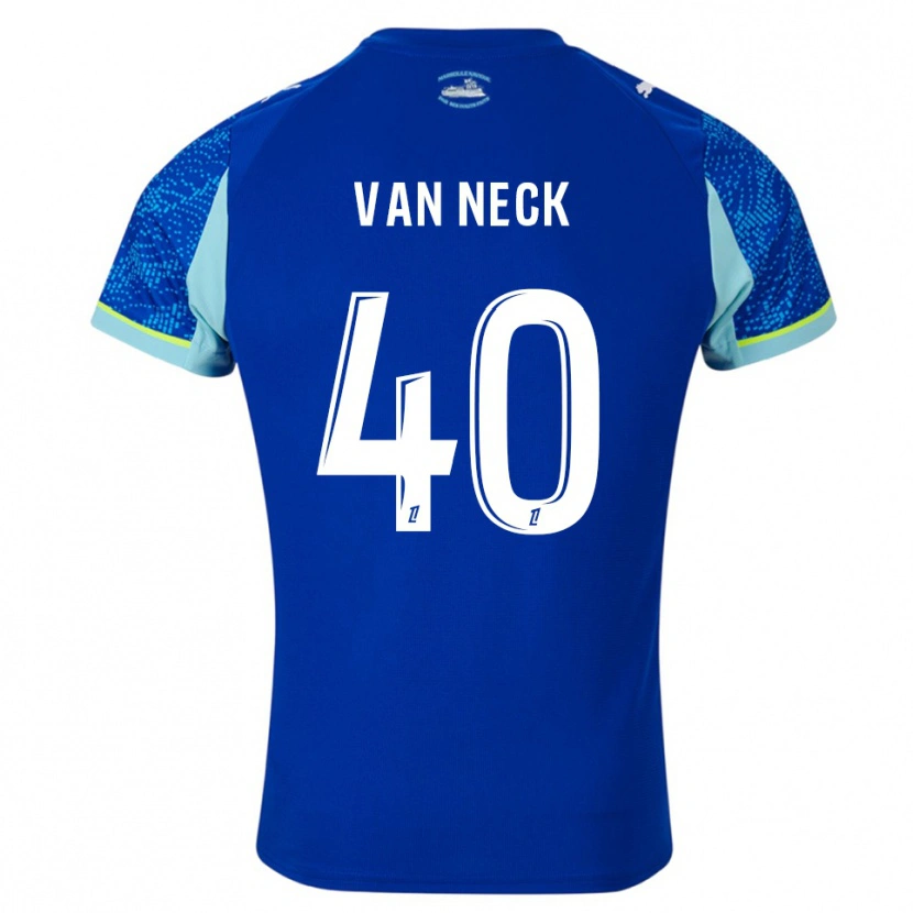 Danxen Niño Camiseta Jelle Van Neck #40 Celeste Blanco Equipación Tercera 2025/26 La Camisa