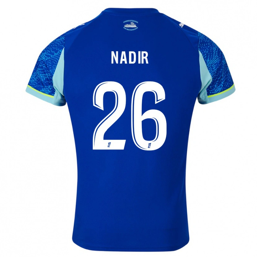 Danxen Niño Camiseta Bilal Nadir #26 Celeste Blanco Equipación Tercera 2025/26 La Camisa