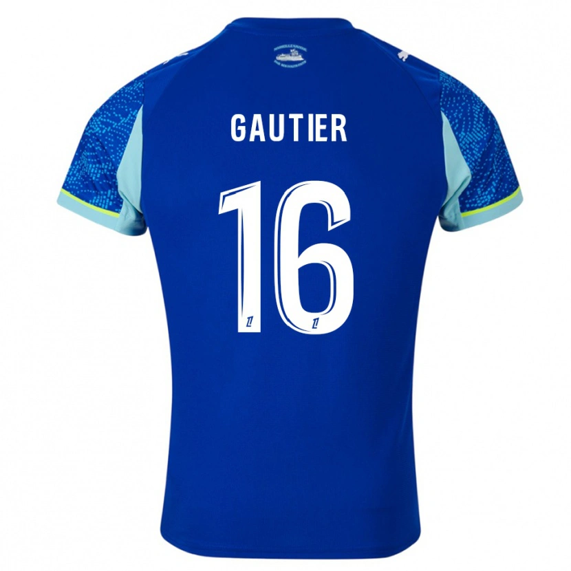 Danxen Niño Camiseta Elisa Gautier #16 Celeste Blanco Equipación Tercera 2025/26 La Camisa