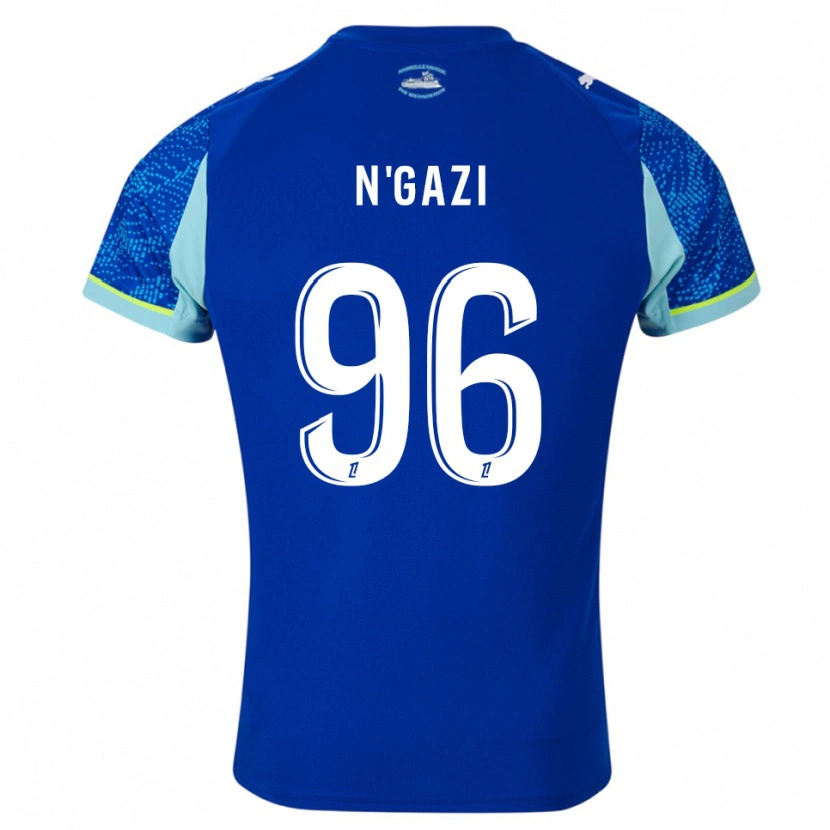 Danxen Niño Camiseta Chloé N'gazi #96 Celeste Blanco Equipación Tercera 2025/26 La Camisa