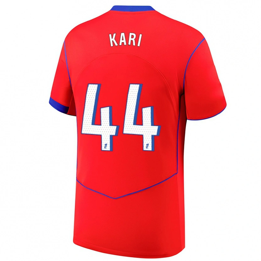 Danxen Niño Camiseta Ayman Kari #44 Rojo Azul Blanco Equipación Tercera 2025/26 La Camisa