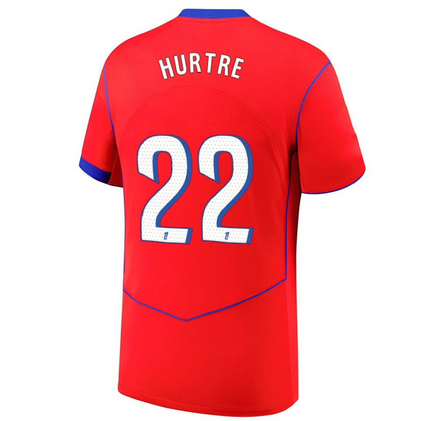 Danxen Niño Camiseta Oceane Hurtre #22 Rojo Azul Blanco Equipación Tercera 2025/26 La Camisa