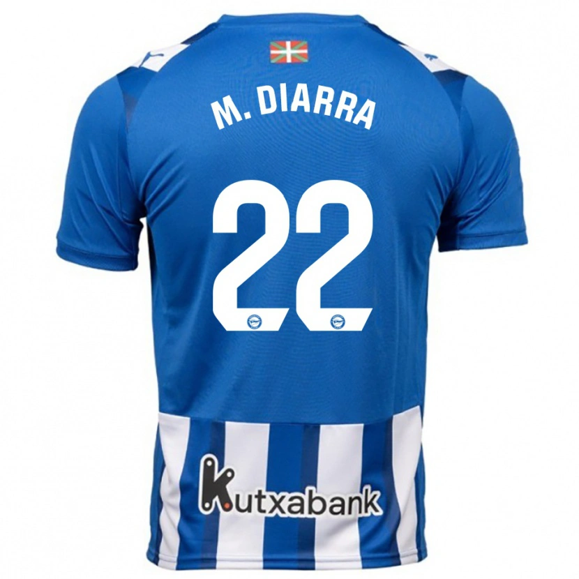 Danxen Hombre Camiseta Moussa Diarra #22 Azul Blanco 1ª Equipación 2025/26 La Camisa