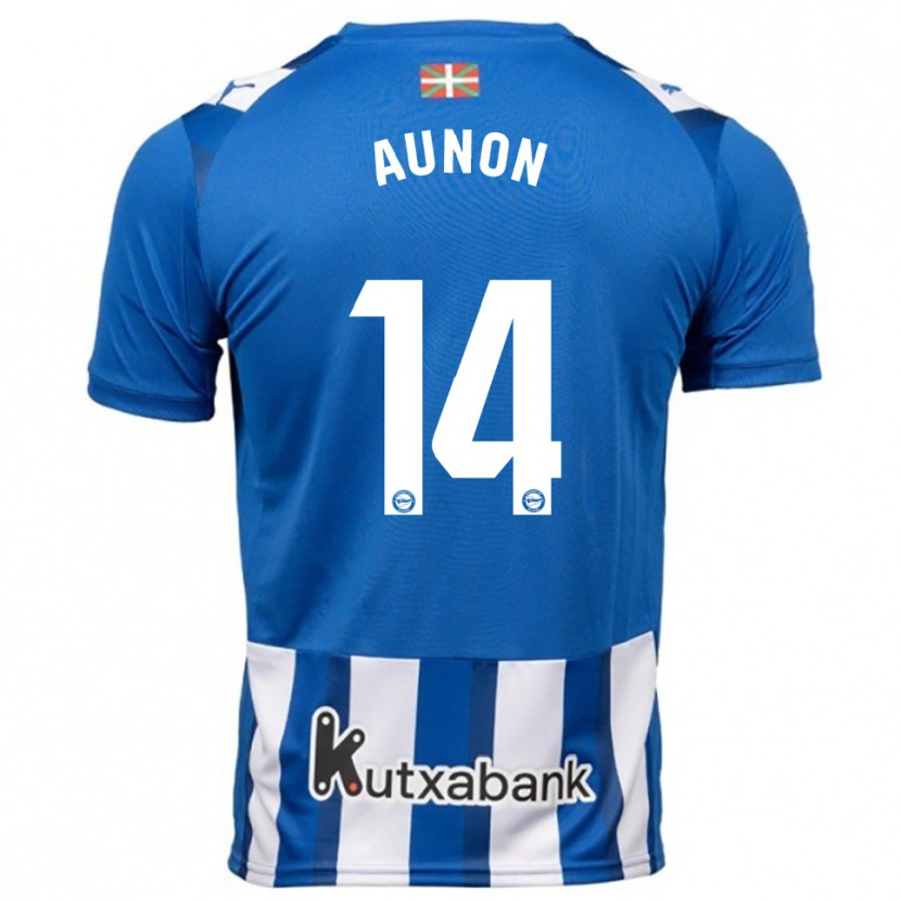 Danxen Hombre Camiseta Cristina Auñón #14 Azul Blanco 1ª Equipación 2025/26 La Camisa