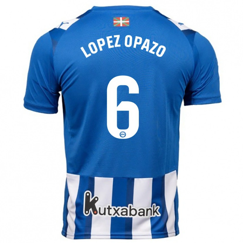 Danxen Hombre Camiseta Nayadet Zulema Lopez Opazo #6 Azul Blanco 1ª Equipación 2025/26 La Camisa