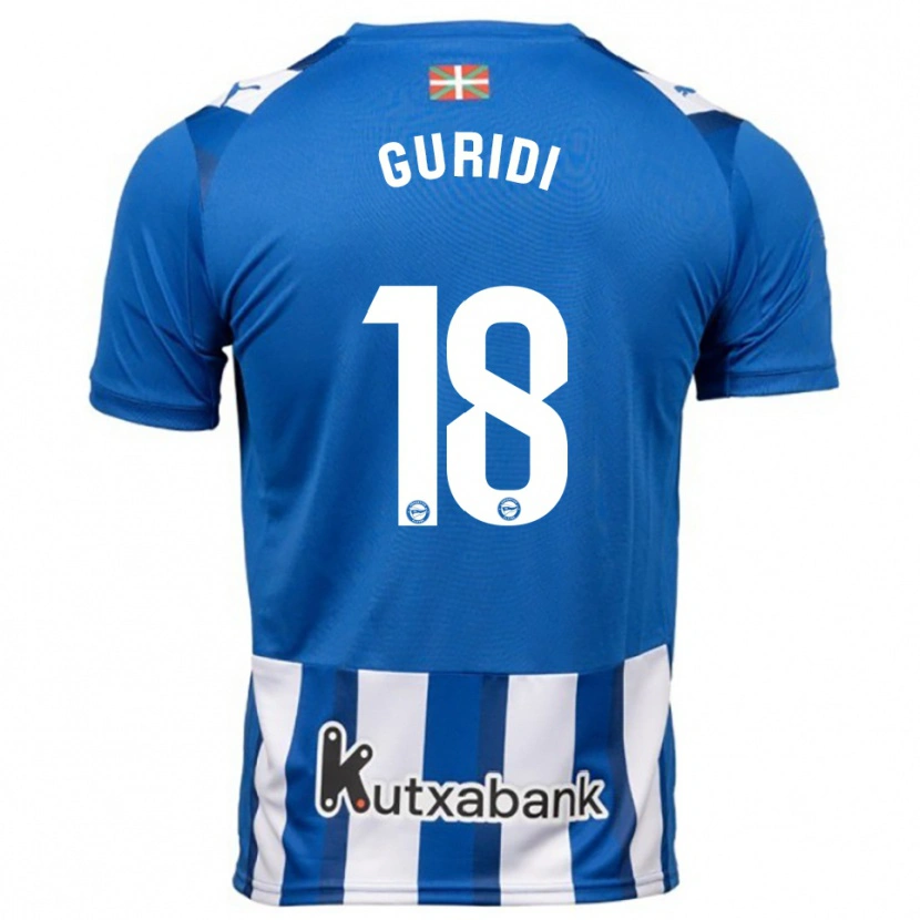 Danxen Hombre Camiseta Jon Guridi #18 Azul Blanco 1ª Equipación 2025/26 La Camisa