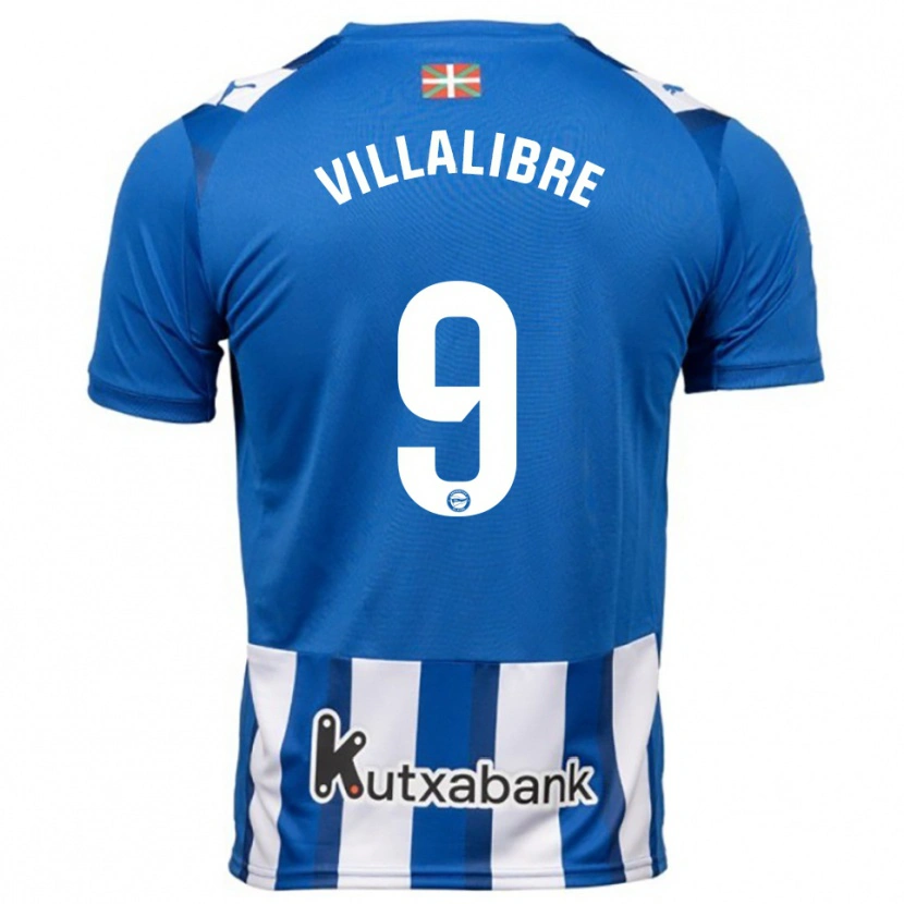 Danxen Hombre Camiseta Asier Villalibre #9 Azul Blanco 1ª Equipación 2025/26 La Camisa