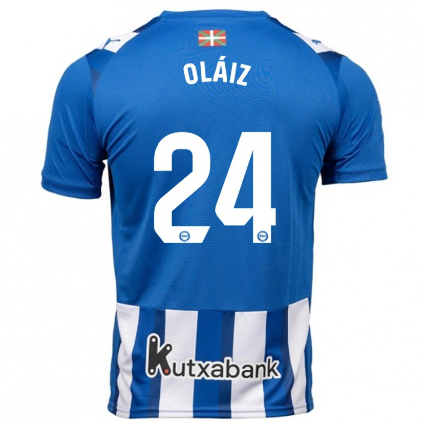 Danxen Hombre Camiseta Xanet Oláiz #24 Azul Blanco 1ª Equipación 2025/26 La Camisa