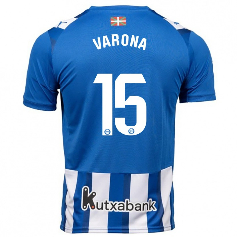 Danxen Hombre Camiseta Ander Varona #15 Azul Blanco 1ª Equipación 2025/26 La Camisa