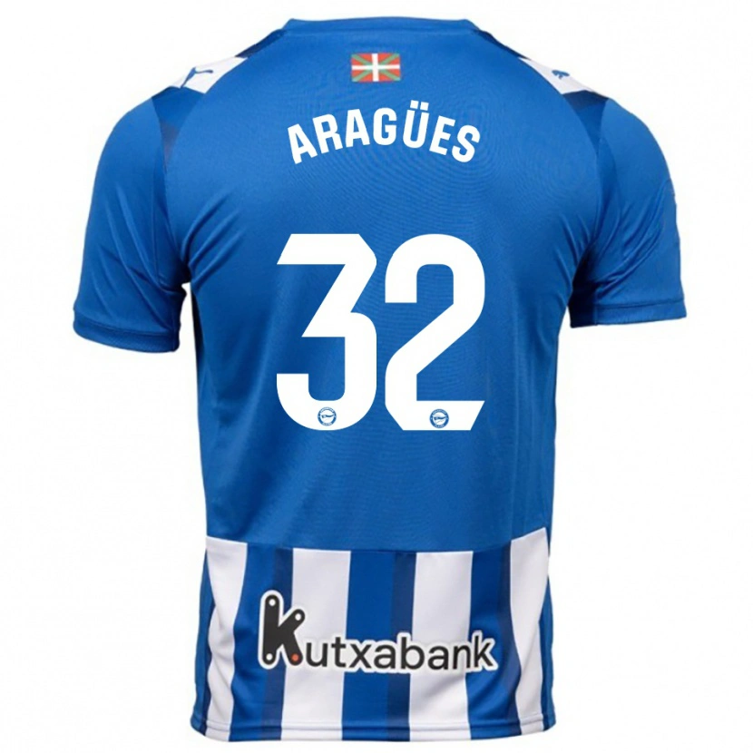 Danxen Hombre Camiseta Chema Aragües #32 Azul Blanco 1ª Equipación 2025/26 La Camisa