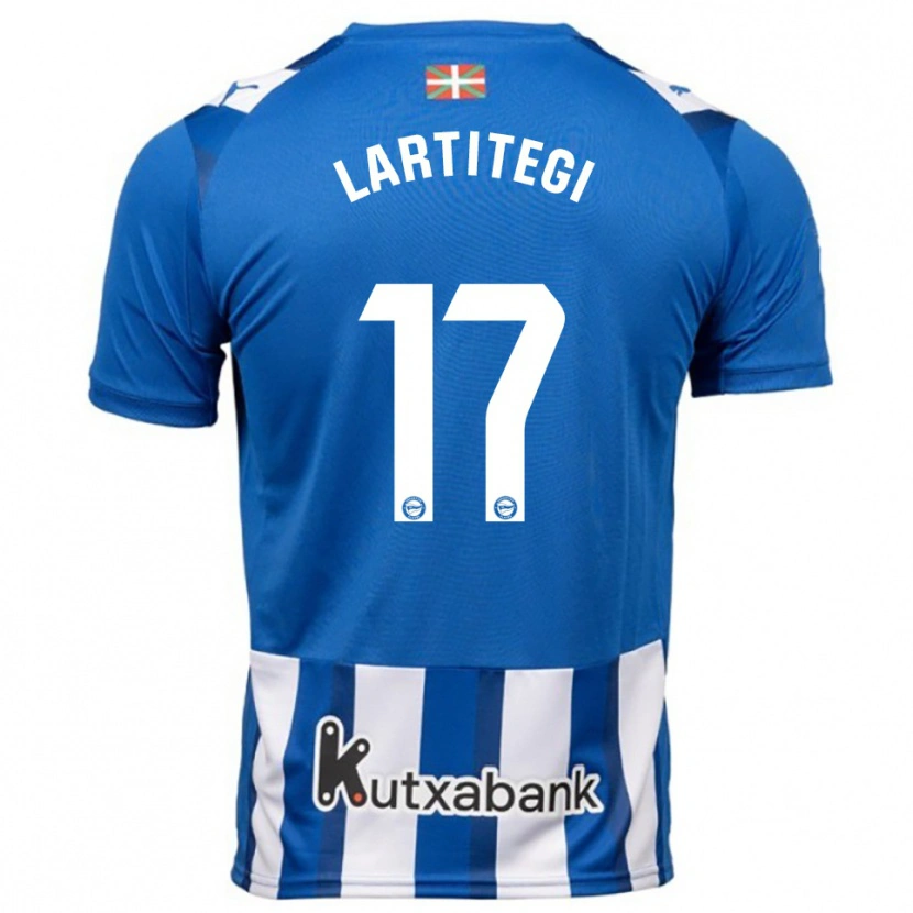Danxen Hombre Camiseta Julen Lartitegi #17 Azul Blanco 1ª Equipación 2025/26 La Camisa