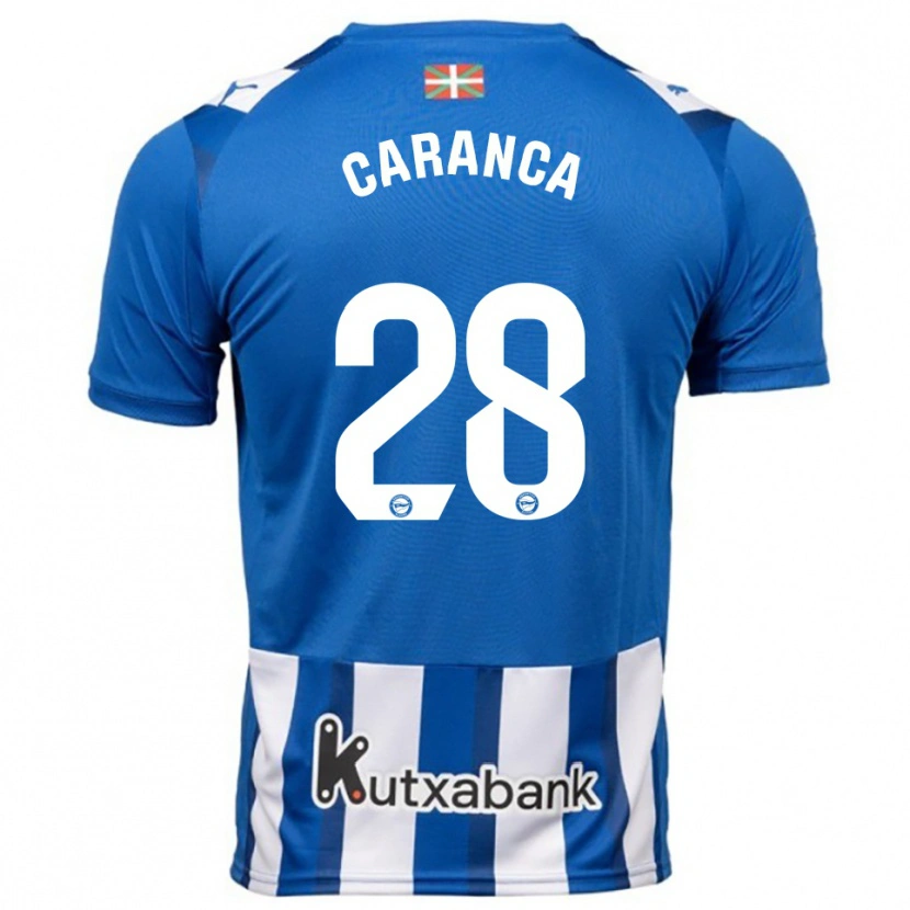 Danxen Hombre Camiseta Sara Caranca #28 Azul Blanco 1ª Equipación 2025/26 La Camisa