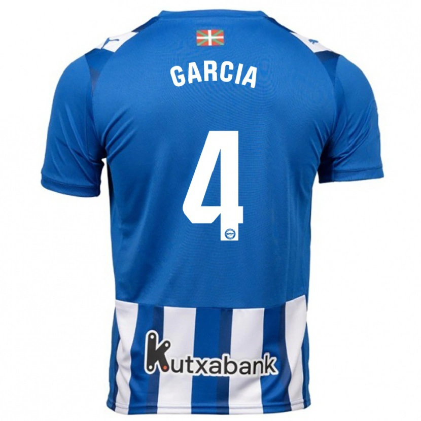 Danxen Hombre Camiseta Pichi García #4 Azul Blanco 1ª Equipación 2025/26 La Camisa