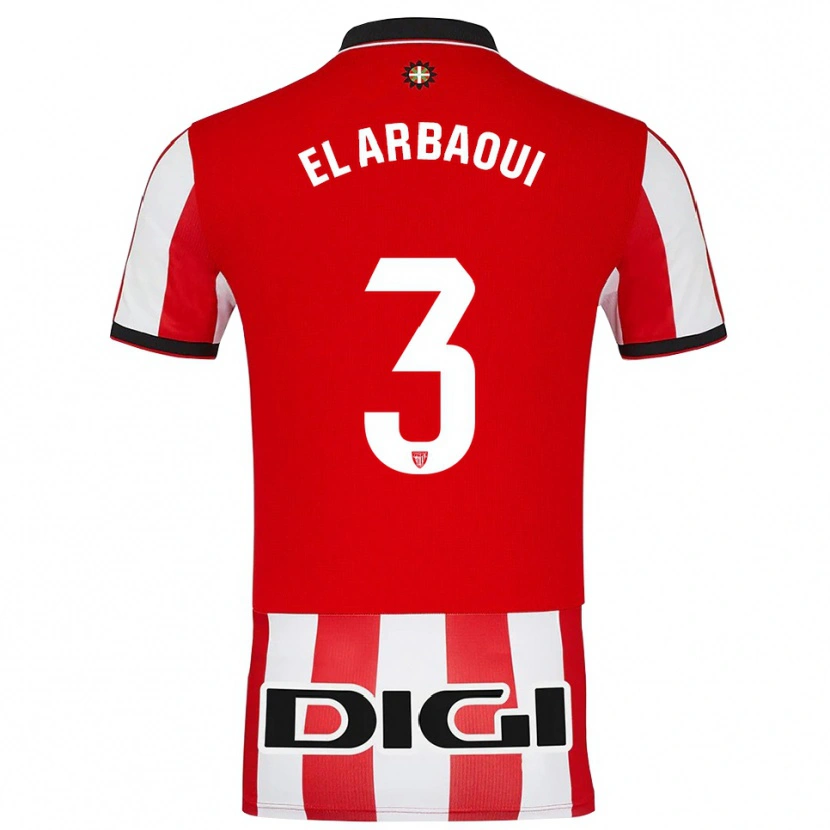 Danxen Hombre Camiseta Ilyas El Arbaoui #3 Rojo Blanco 1ª Equipación 2025/26 La Camisa