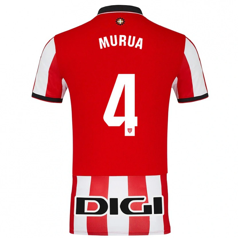 Danxen Hombre Camiseta Garazi Murua Astorkiza #4 Rojo Blanco 1ª Equipación 2025/26 La Camisa