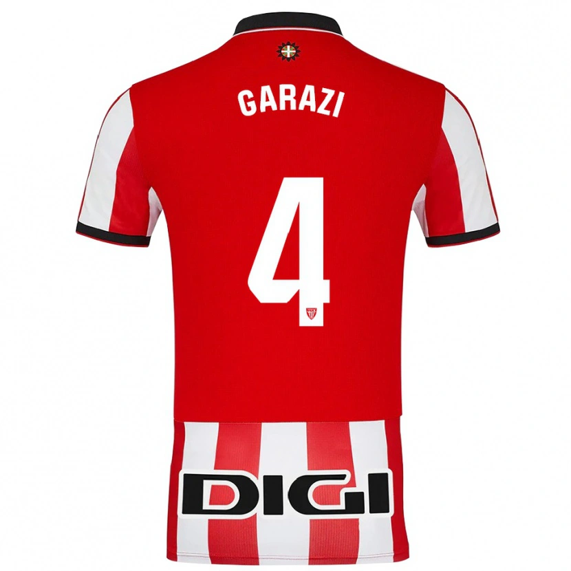Danxen Hombre Camiseta Garazi #4 Rojo Blanco 1ª Equipación 2025/26 La Camisa
