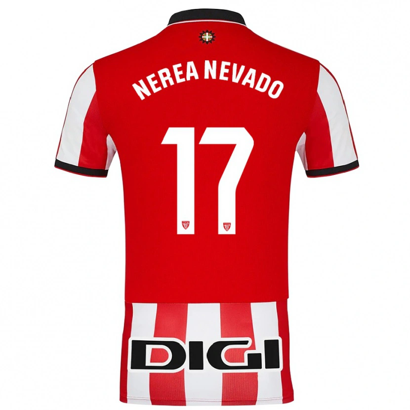 Danxen Hombre Camiseta Nerea Nevado Gómez #17 Rojo Blanco 1ª Equipación 2025/26 La Camisa