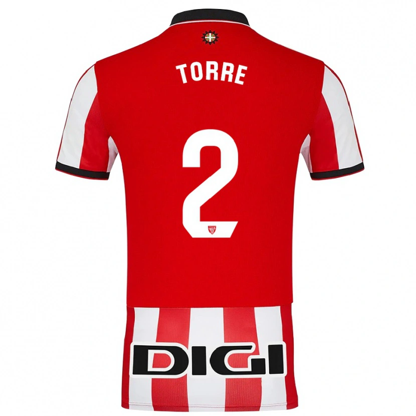 Danxen Hombre Camiseta Maddi Torre #2 Rojo Blanco 1ª Equipación 2025/26 La Camisa