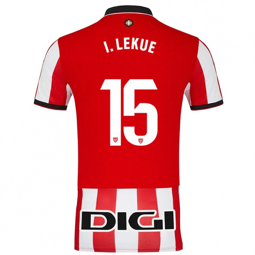 Danxen Hombre Camiseta Iñigo Lekue #15 Rojo Blanco 1ª Equipación 2025/26 La Camisa