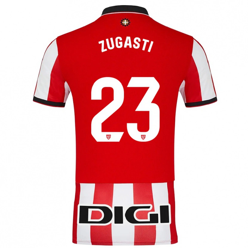 Danxen Hombre Camiseta Patricia Zugasti Oses #23 Rojo Blanco 1ª Equipación 2025/26 La Camisa