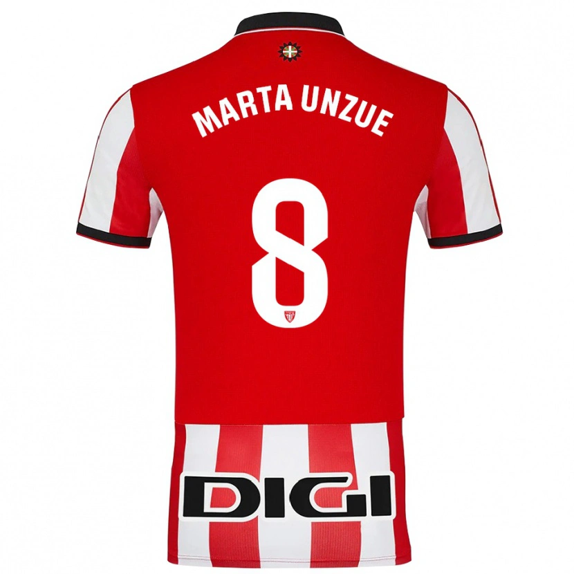 Danxen Hombre Camiseta Marta Unzué Urdániz #8 Rojo Blanco 1ª Equipación 2025/26 La Camisa
