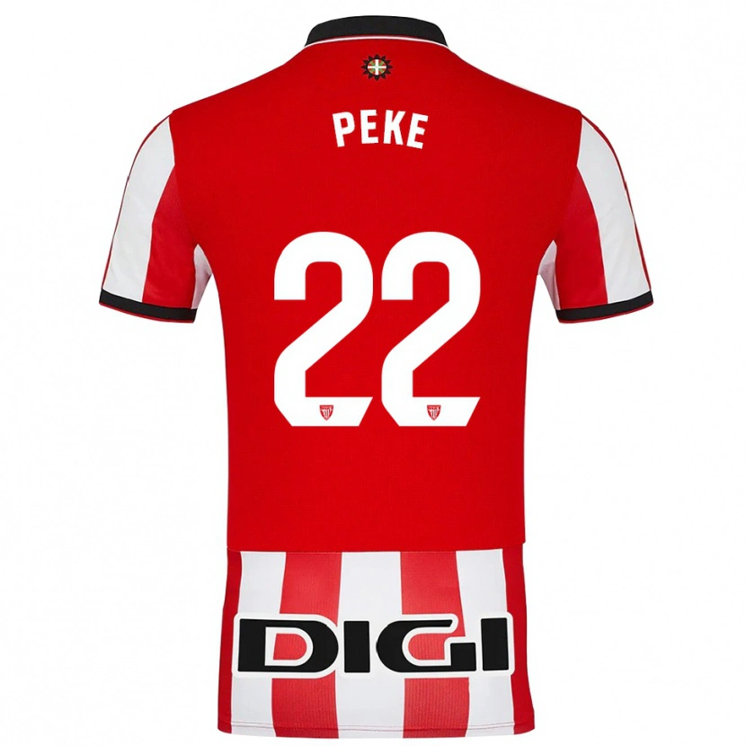 Danxen Hombre Camiseta Ainize Barea Núñez #22 Rojo Blanco 1ª Equipación 2025/26 La Camisa