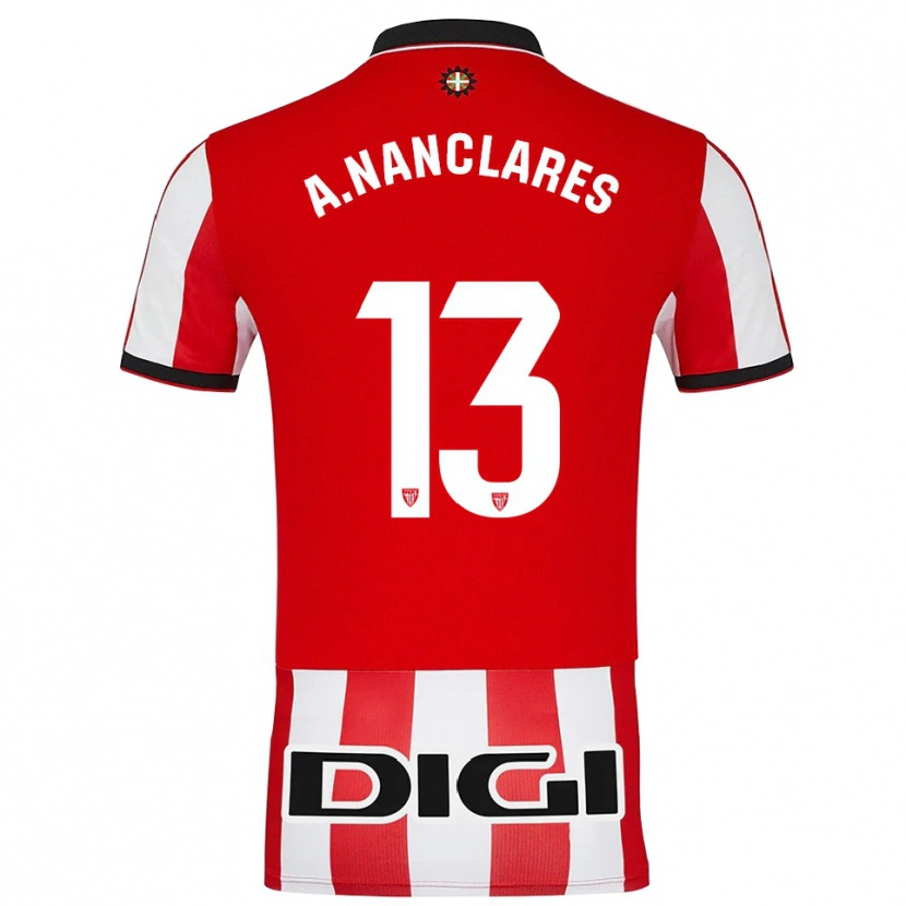 Danxen Hombre Camiseta Adriana Nanclares #13 Rojo Blanco 1ª Equipación 2025/26 La Camisa