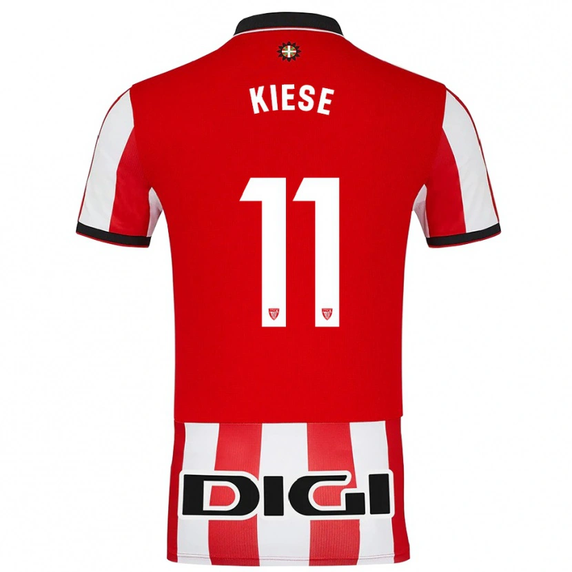 Danxen Hombre Camiseta Manasse Kiese #11 Rojo Blanco 1ª Equipación 2025/26 La Camisa