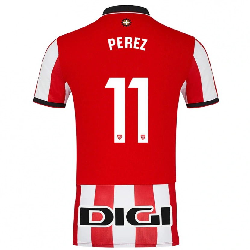 Danxen Hombre Camiseta Adrián Pérez #11 Rojo Blanco 1ª Equipación 2025/26 La Camisa