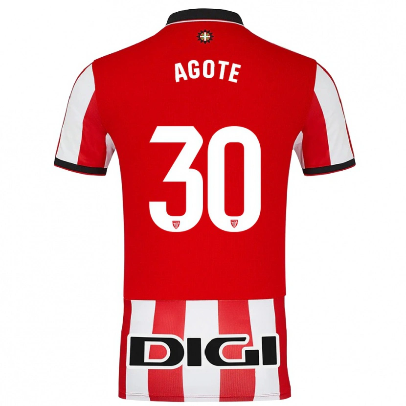 Danxen Hombre Camiseta Daniela Agote Aguirre #30 Rojo Blanco 1ª Equipación 2025/26 La Camisa