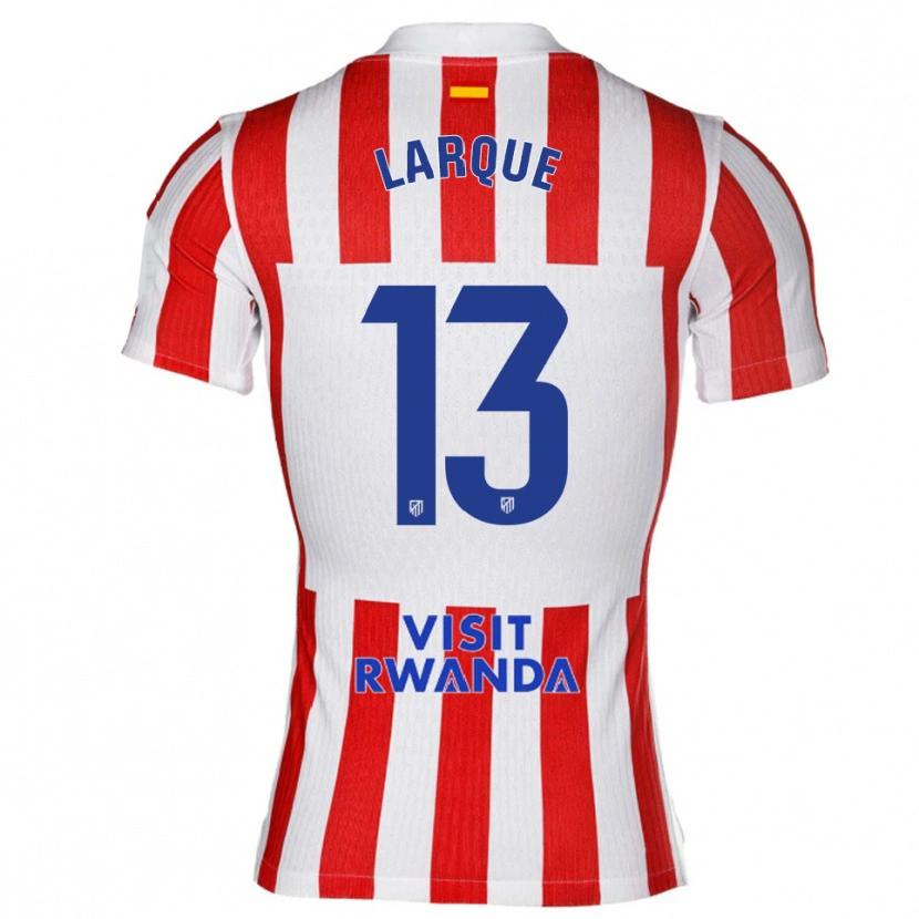 Danxen Hombre Camiseta Patricia Larqué #13 Rojo Blanco 1ª Equipación 2025/26 La Camisa