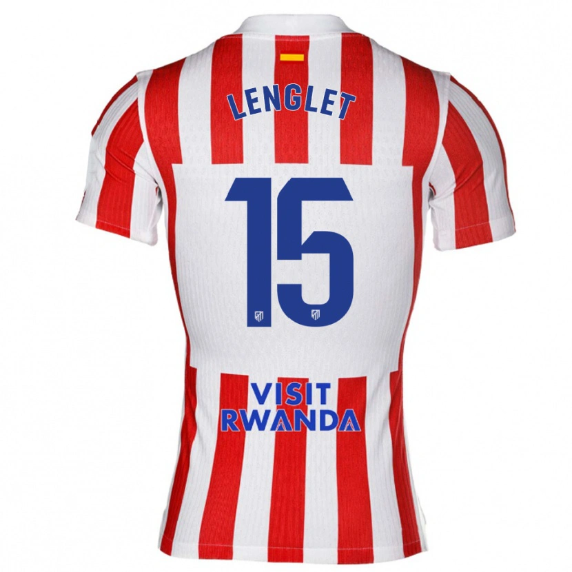 Danxen Hombre Camiseta Clément Lenglet #15 Rojo Blanco 1ª Equipación 2025/26 La Camisa