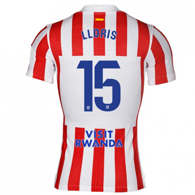 Danxen Hombre Camiseta Silvia Lloris #15 Rojo Blanco 1ª Equipación 2025/26 La Camisa