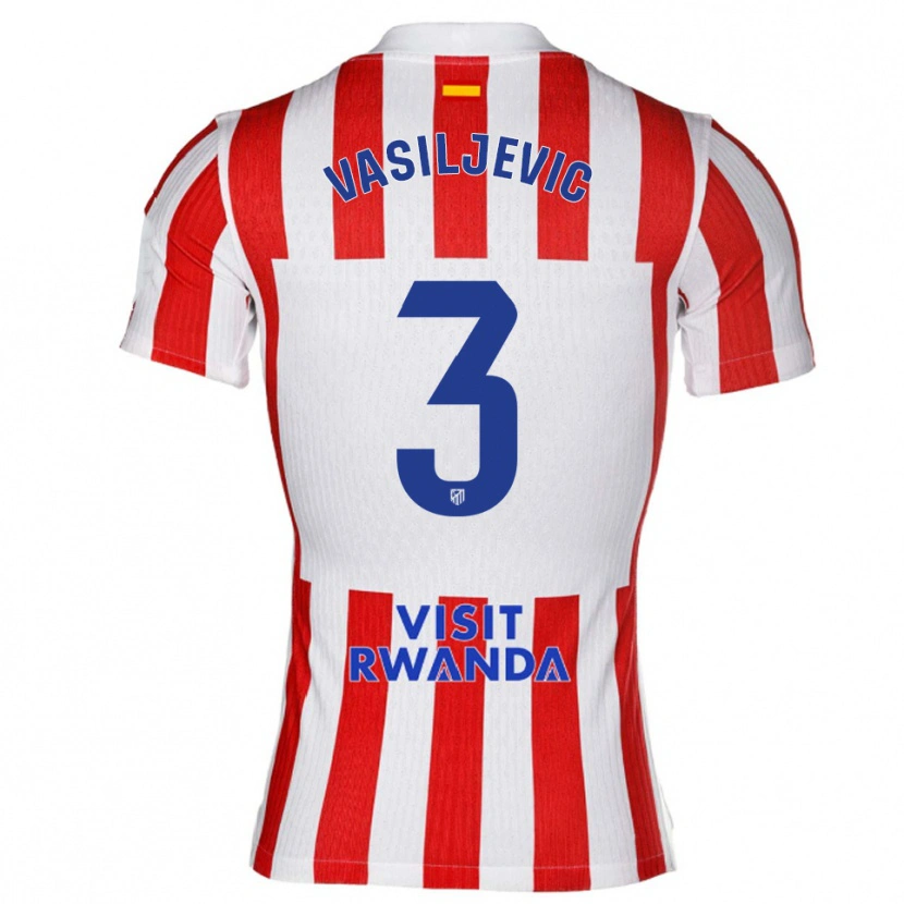 Danxen Hombre Camiseta Ivan Vasiljevic #3 Rojo Blanco 1ª Equipación 2025/26 La Camisa