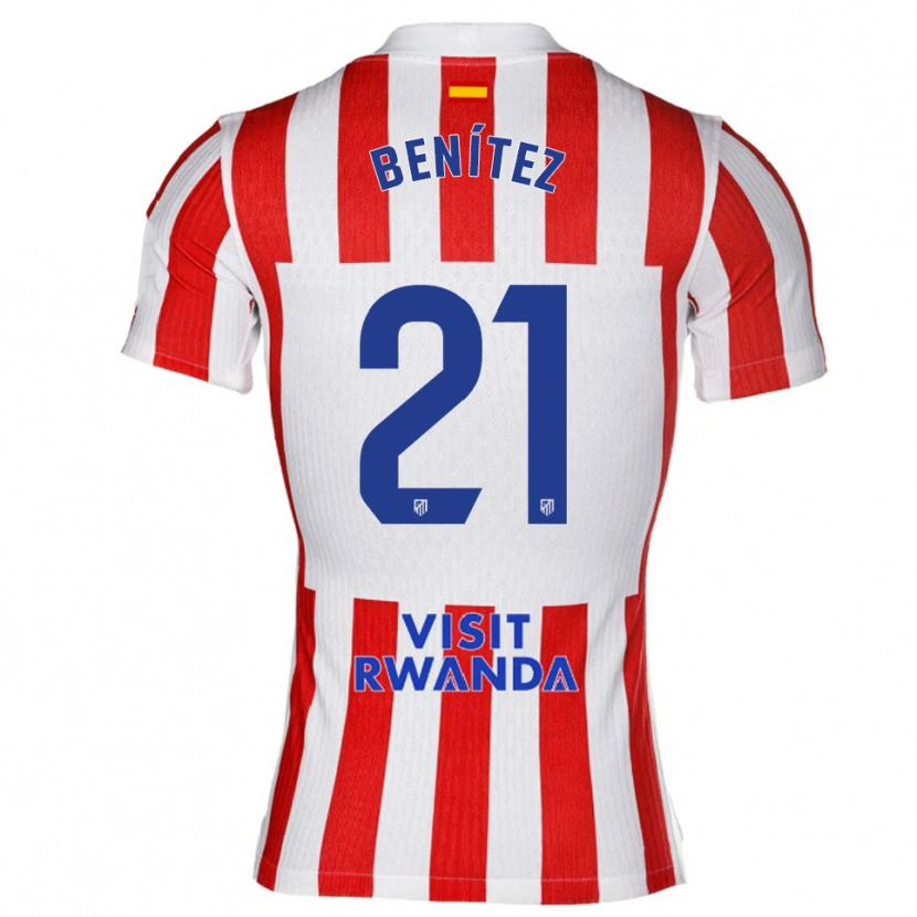 Danxen Hombre Camiseta Fiamma Benítez #21 Rojo Blanco 1ª Equipación 2025/26 La Camisa