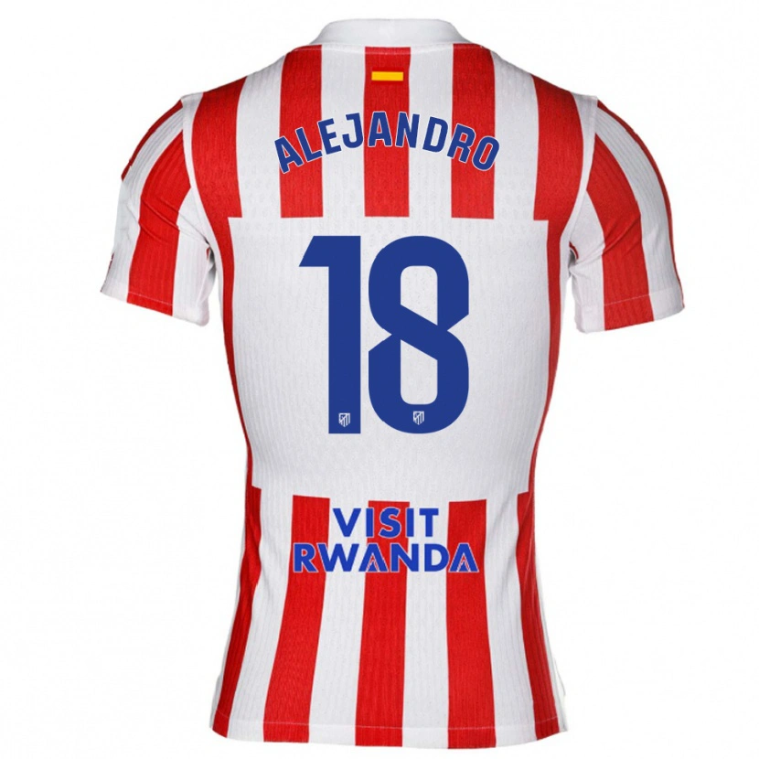 Danxen Hombre Camiseta Alejandro López #18 Rojo Blanco 1ª Equipación 2025/26 La Camisa
