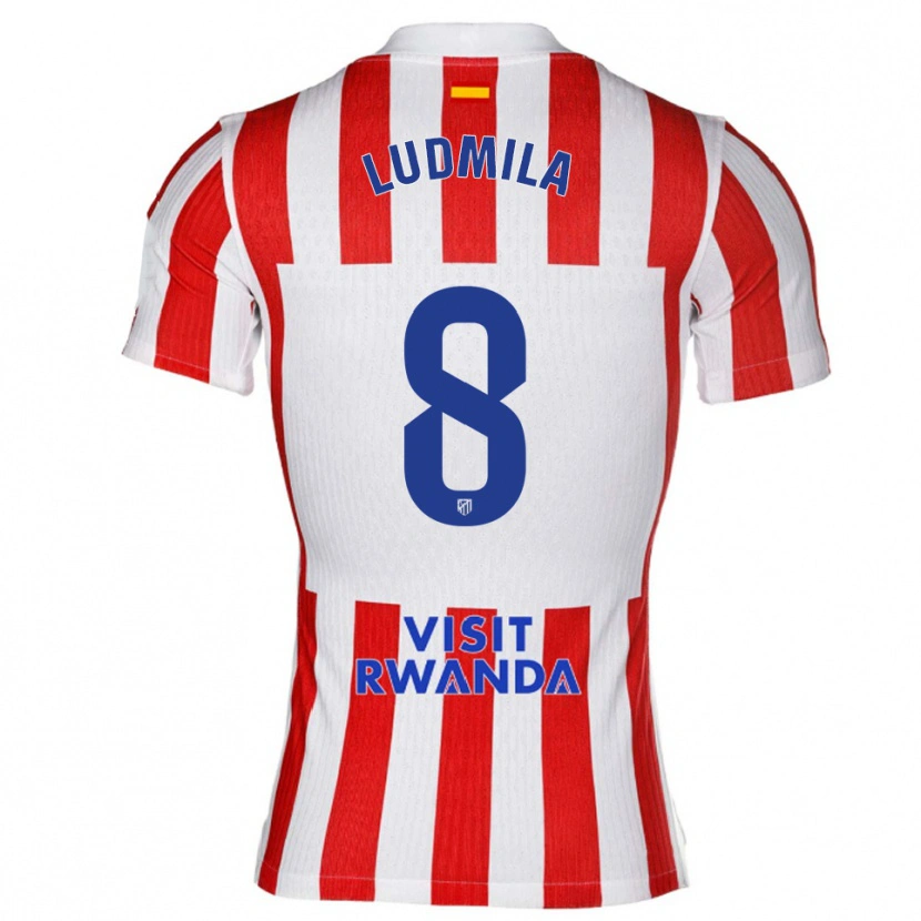 Danxen Hombre Camiseta Ludmila #8 Rojo Blanco 1ª Equipación 2025/26 La Camisa