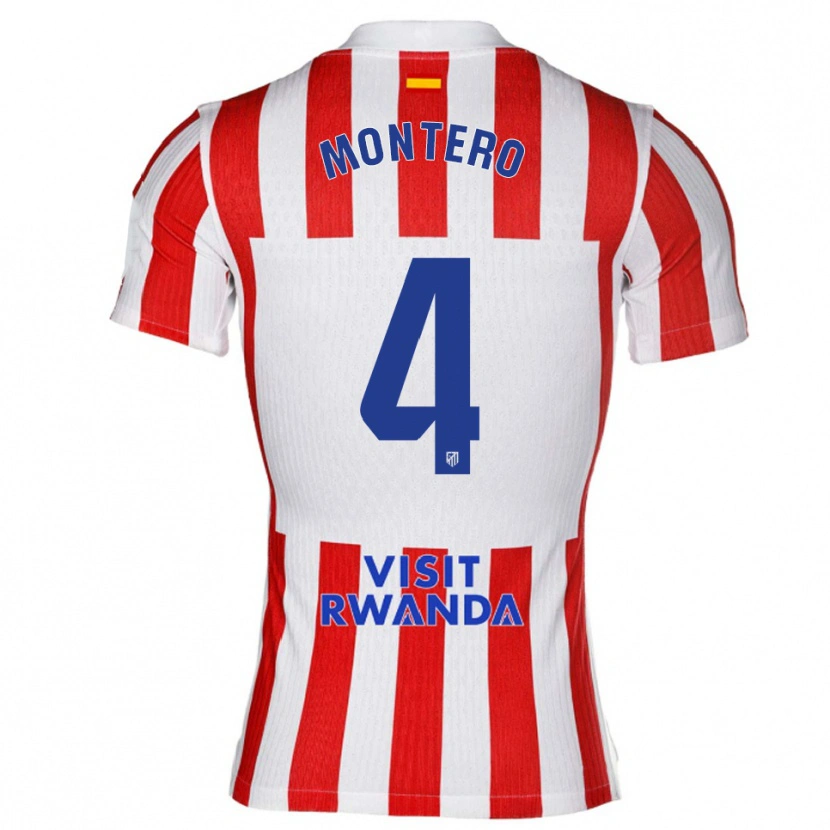 Danxen Hombre Camiseta Francisco Montero #4 Rojo Blanco 1ª Equipación 2025/26 La Camisa