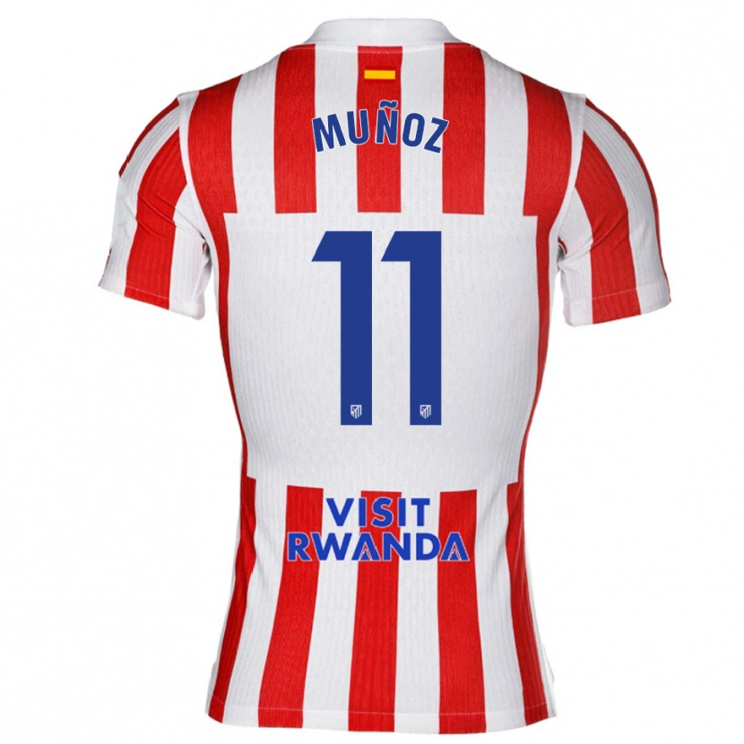 Danxen Hombre Camiseta Dani Muñoz #11 Rojo Blanco 1ª Equipación 2025/26 La Camisa