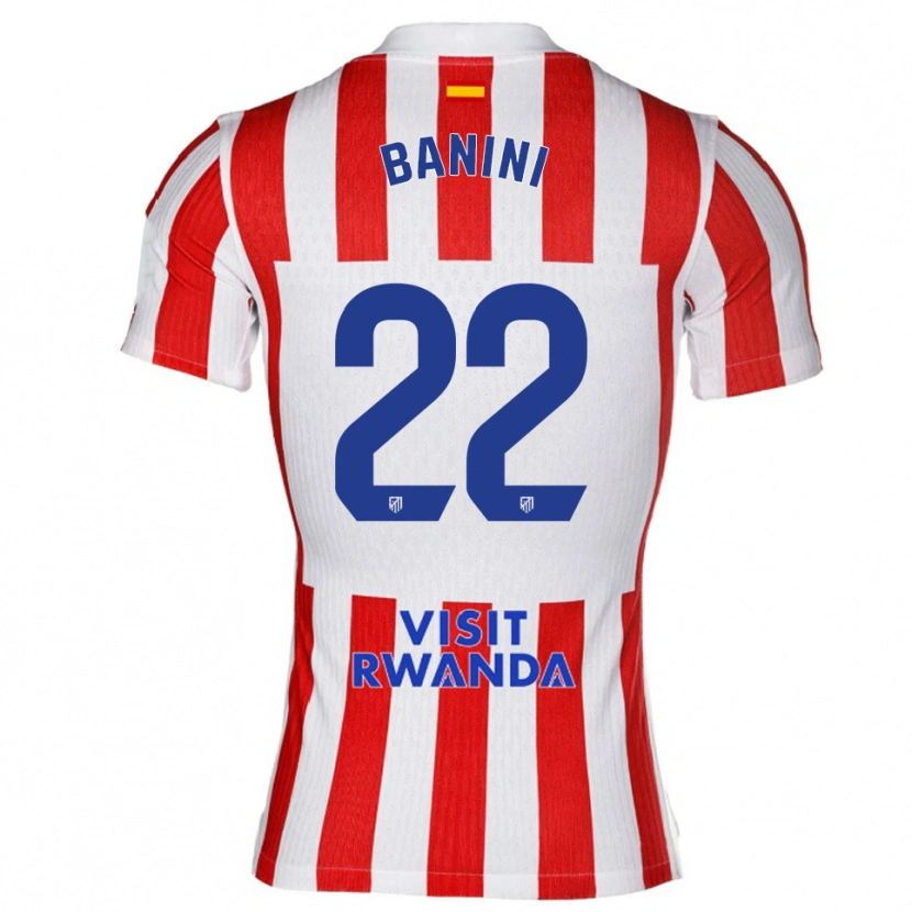 Danxen Hombre Camiseta Estefania Banini #22 Rojo Blanco 1ª Equipación 2025/26 La Camisa