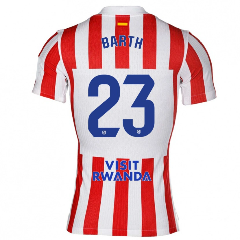 Danxen Hombre Camiseta Merle Barth #23 Rojo Blanco 1ª Equipación 2025/26 La Camisa