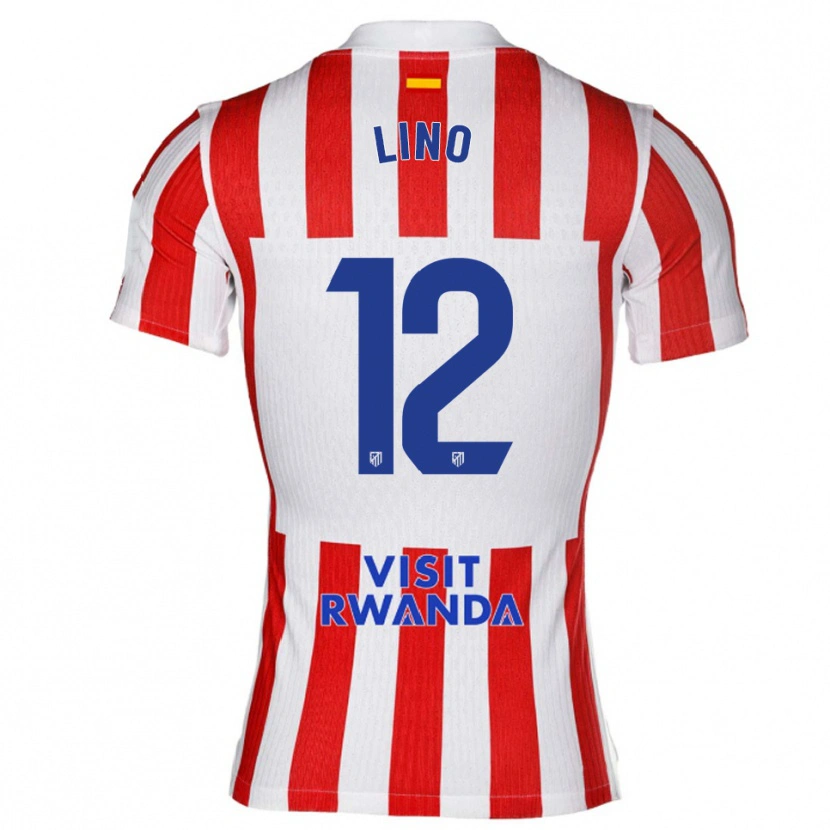 Danxen Hombre Camiseta Samuel Lino #12 Rojo Blanco 1ª Equipación 2025/26 La Camisa