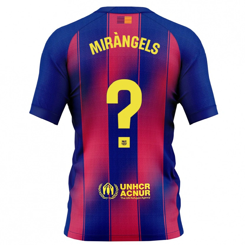 Danxen Hombre Camiseta Xavi Miràngels #0 Azul Rojo 1ª Equipación 2025/26 La Camisa