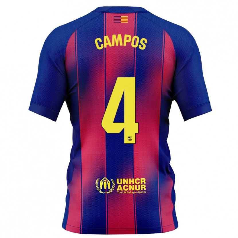 Danxen Hombre Camiseta Alex Campos #4 Azul Rojo 1ª Equipación 2025/26 La Camisa